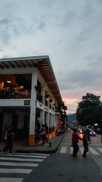 Jardin Colombia Circa January 2020 Люди Зависают Главной Площади Маленьком — стоковое фото