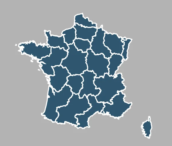 Karte der französischen Regionen — Stockvektor