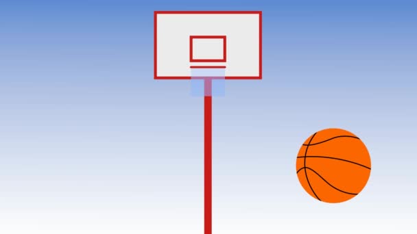 Ballschießen mit verschiedenen Basketballbackboards, mehrere Hintergrund — Stockvideo