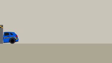 araba çarpışma testi duvarına