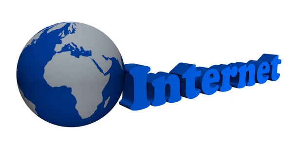 全球互联网网络，颜色为蓝色 — 图库照片