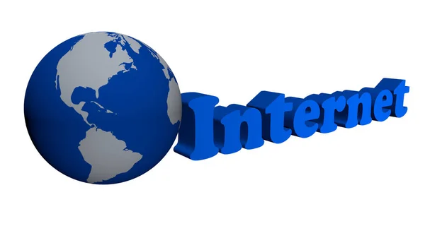 Rede global de internet, cor azul — Fotografia de Stock