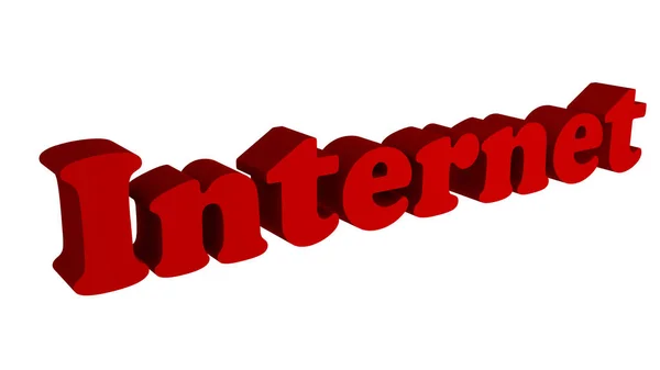 Internet en texto, color rojo —  Fotos de Stock