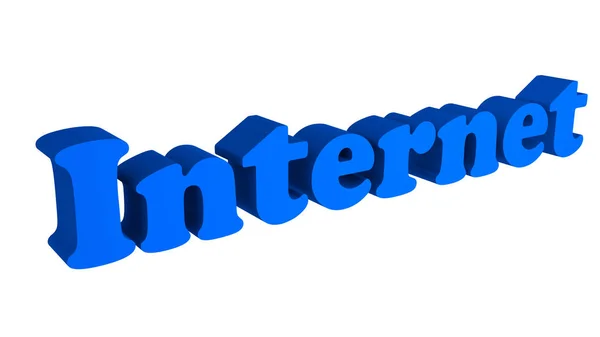 Internet in testo, colore blu — Foto Stock