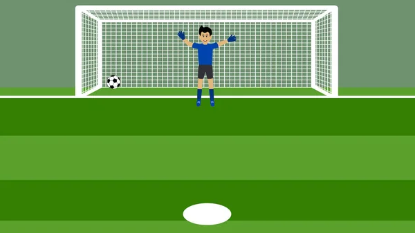 Tiro di rigore con portiere a calcio — Foto Stock