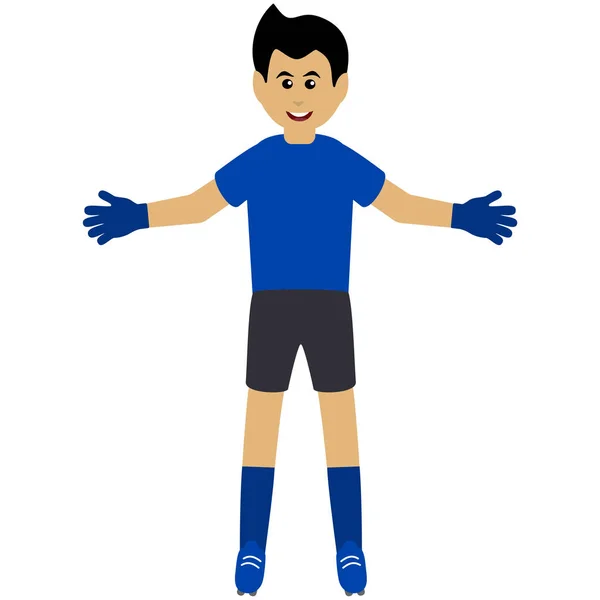 Portero de fútbol ilustración — Vector de stock