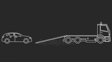Siyah arka plan üzerinde bir araç tespit çekici