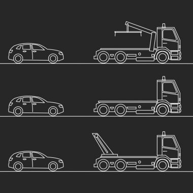 Siyah arka plan üzerinde bir araç tespit çekici