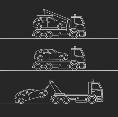 Siyah arka plan üzerinde bir araç tespit çekici