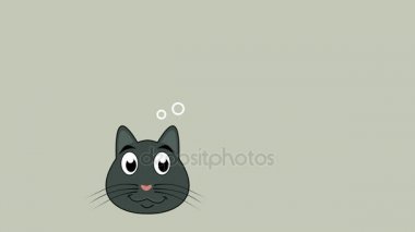 bir kedi ile bir düşünce gıda - animasyon