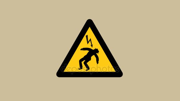 A man gets electrocuted - animation — Stock Video