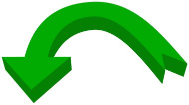 3d yeşil çember oka renk - 3d çizim