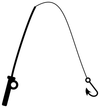a fishing rod in shadow clipart
