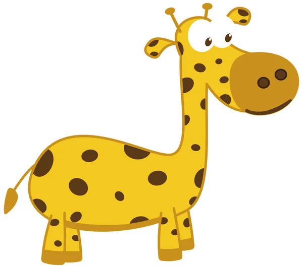 Mladá Žirafa Usměvavá Profilu — Stockový vektor