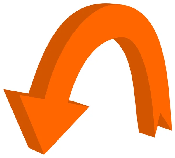 Flecha Circular Color Naranja Ilustración — Vector de stock
