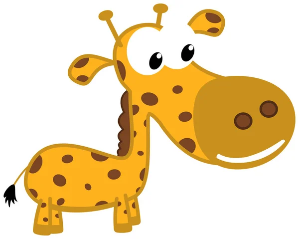 Une Jeune Girafe Souriante Profil — Image vectorielle