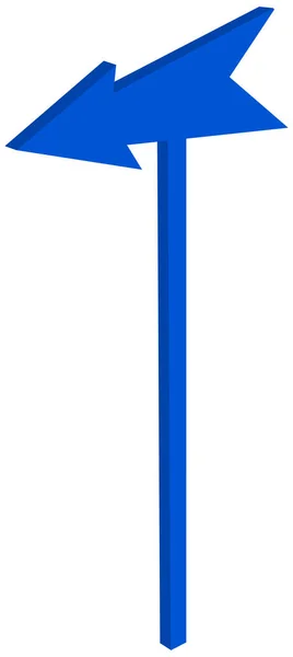 Znak Drogowy Ostry Grot Niebieski Ilustracja — Wektor stockowy