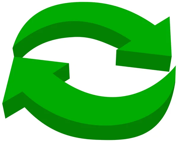 Eco Reciclaje Flecha Verde Ilustración — Vector de stock