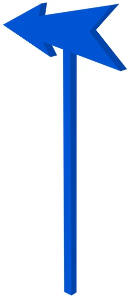 Señal Tráfico Con Punta Flecha Azul Puntiaguda Ilustración — Vector de stock