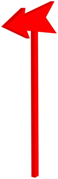 Znak Drogowy Ostry Grot Czerwony Ilustracja — Wektor stockowy