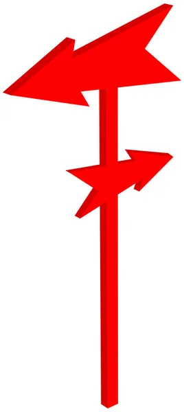 Znak Drogowy Ostry Grot Czerwony Ilustracja — Wektor stockowy