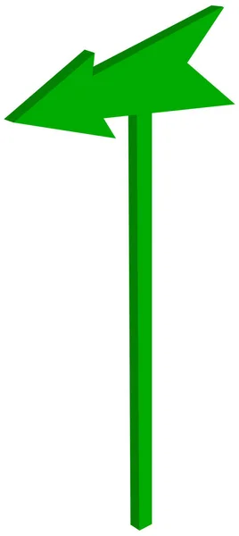 Πινακίδα Μυτερά Πράσινα Αιχμή Βέλους Απεικόνιση — Διανυσματικό Αρχείο