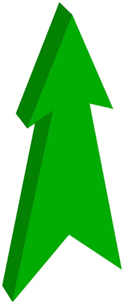 Flecha Verde Señaló Ilustración — Vector de stock