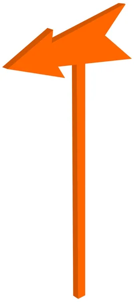 Road Sign Pointed Orange Arrowhead Illustration — Stock Vector