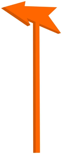 Közúti Aláírja Hegyes Narancssárga Nyílheggyel Illusztráció — Stock Vector