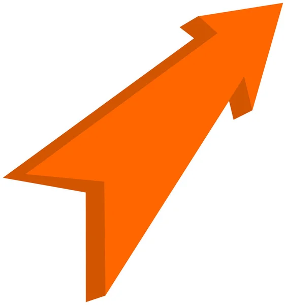 Orange Arrow Pointed Illustration — Stock Vector