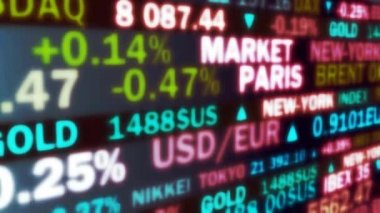 Borsa endeksi ve parlak renkli gerçek oranlar - animasyon