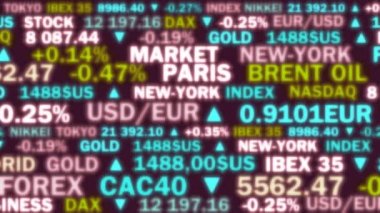 Borsa endeksi ve parlak renkli gerçek oranlar - animasyon