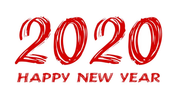 Кривавий Жах Подібна Ілюстрація Щасливого Нового Року 2020 Червоний Текст — стокове фото