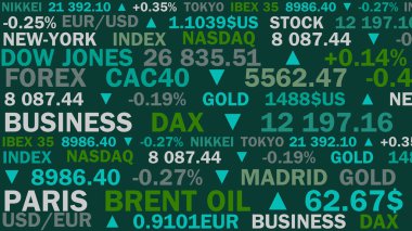 Paris, Fransa - 28 Ekim 2019: borsa endeksi ve yeşil tonlu reel fiyatlar