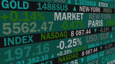 Borsa endeksi ve yeşil tonlu gerçek fiyatlar
