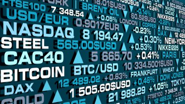 Borsa endeksi ve mavi tonlu gerçek fiyatlar