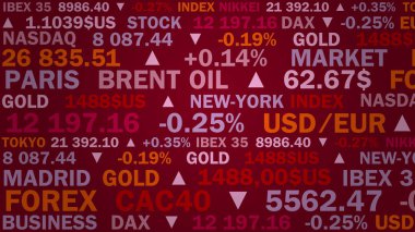 Borsa endeksi ve kırmızı tonlu gerçek fiyatlar