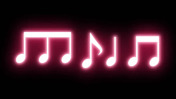 Red Musical Notes Lighting Artistic World Black Background — Stock Photo, Image