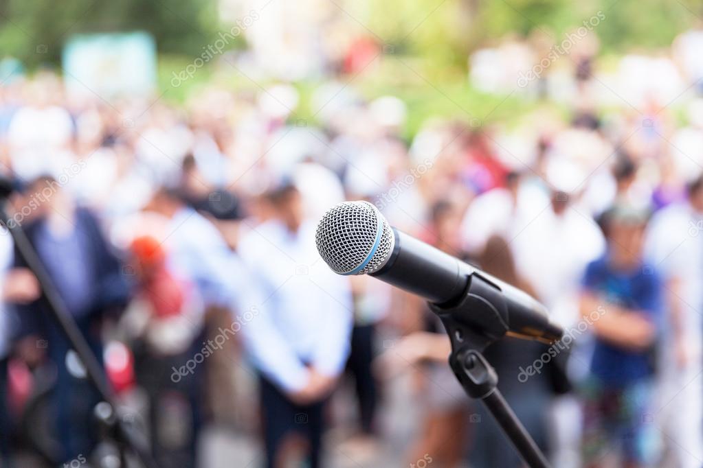 Public speaking. Public demonstration.