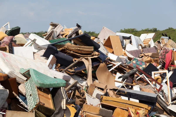 Landfill. Old furniture at the garbage dump. — Stock Photo, Image