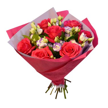 Çiçek buketi beyaz arka planda izole edilir. Online çiçek kataloğu için çiçek buketi.