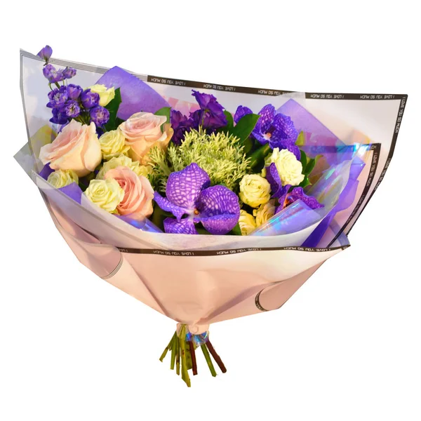 Buquê de flores isolar no fundo branco. Buquê de flores para catálogo de flor loja online . — Fotografia de Stock
