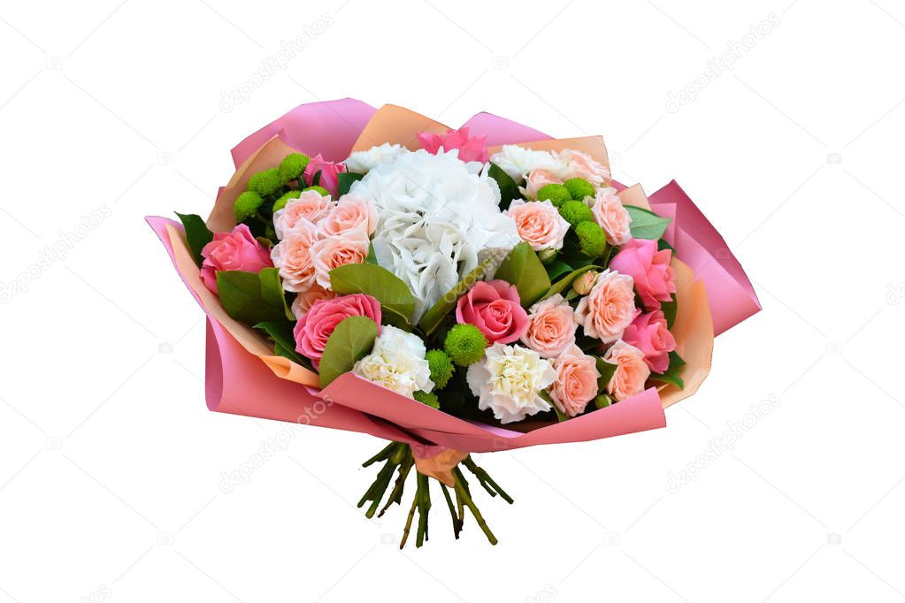 Bouquet of flowers isolate on white background. Bouquet of flowers for  catalog of  online store flower.