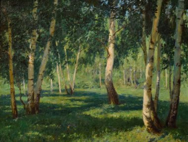 Yeşil yaz ormanı boyası.