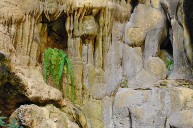 Tayland. Hua hin. Tayland 'daki mağarada. Dağda. Yeraltında bir tapınak. Tropiklerdeki güzel manzara.