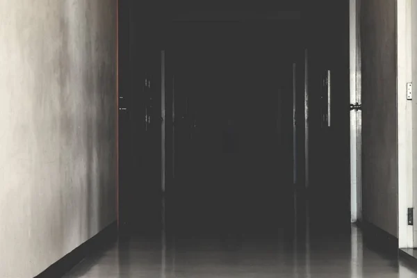 Dark creepy hallway. bringing the end of the dark corridor. Scary black hall.