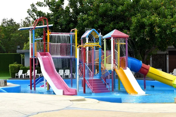 Colored modern Playground. Water Park for kids