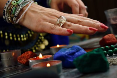 Occult ritual. The fortune teller predicts the future. Paranormal. magicians are charlatans.