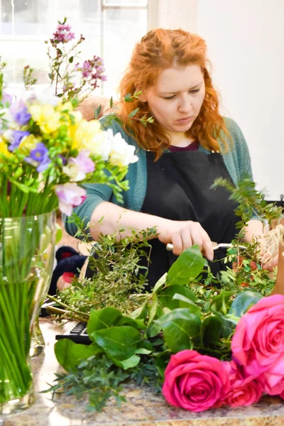 Floral master class. Learning the floral business. Flowers hobby. The care of flowers