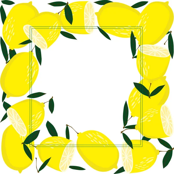 Желтые лимоны с местом для текста. лимоны с листьями — стоковое фото